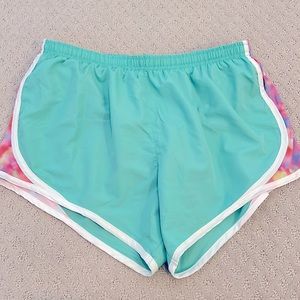 Marleylilly Running Shorts Aqua with Tie-Dye -  Size LARGE